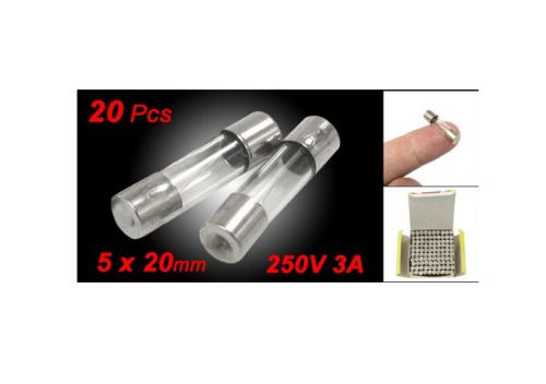 20 Pcs 250V 3A 5 x 20mm Quick Blow Glass Tube Fuses