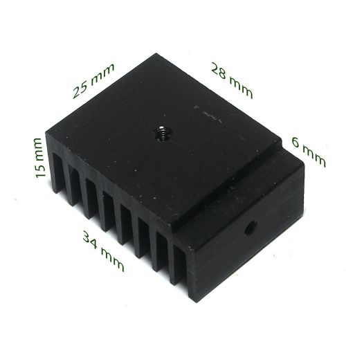 34x25x15mm Aluminum Heatsink Black Oxide Radiator for Electronic Components