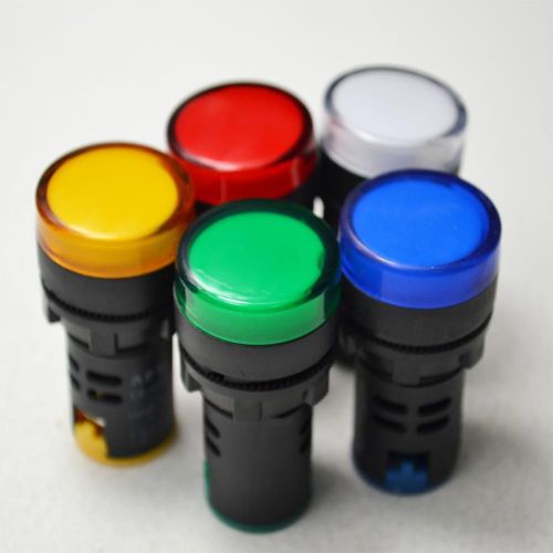 5pcs 12v 22mm led indicator pilot signal light lamp red green blue yellow white for sale