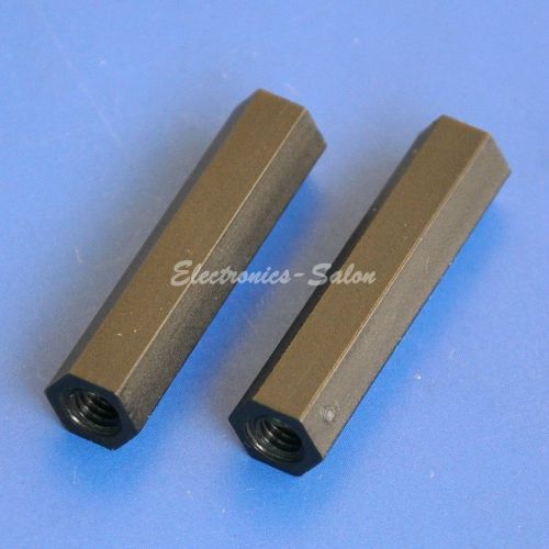 1000pcs 30mm/1.18&#034; Black Nylon M4 Threaded Hex Female-Female Standoff Spacer.