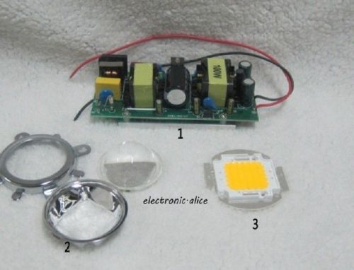 100w high power led.led driver.44mm lens.reflector bracket for diy led kit ak112 for sale