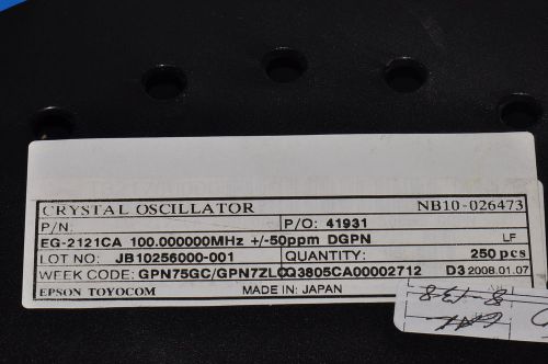 FREQUENCY EPSON EG-2121CA-100.0000M-DGPN 2121CA1000000 EG2121CA1000000MDGPN