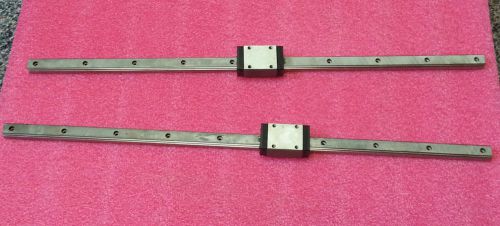 (2) NSK 22&#034; Rails w/1 NSK LS15 Bearing Blocks