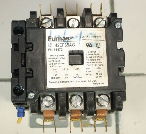 FURNAS DEFINITE PURPOSE CONTROLLER 42EF35AJ 40 AMP 3 POLE 24V PN 61472