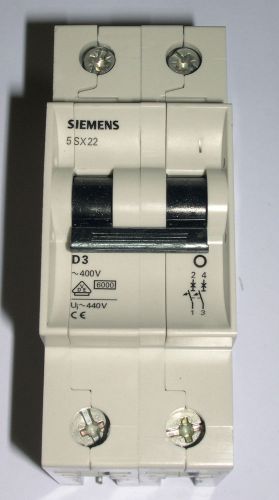 SIEMENS, 2 POLE MINIATURE BREAKER, 5SX2203-8