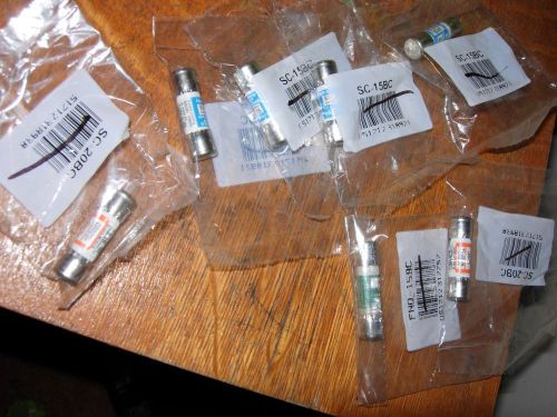 Fusetron bussmann fuse sc-20bc sc-15bc fnq 15bc electrical lot of 8 new no box for sale
