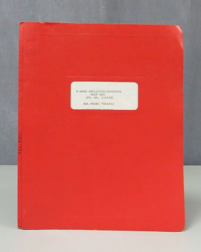 RDL, Inc. Model TEO2X12 X-Band Amplifier/Detector Test Set Instruction Manual