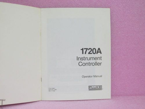 Fluke manual 1720a instrument controller operator manual (rev. 7/80) for sale