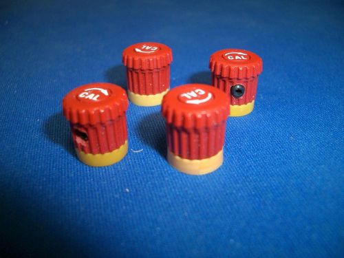 4 pcs tektronix tek knob for osciloscopes &amp; tm500 plug-ins, round red/yellow cal for sale