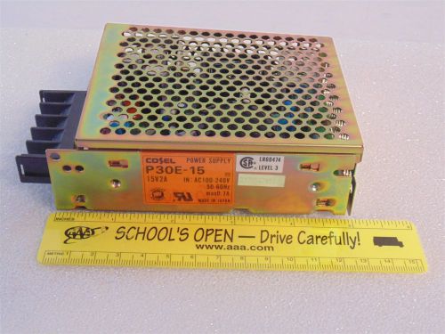 COSEL P30E-15 POWER SUPPLY UNIT ASSEMBLY 15V2A AC100-240V 50-60HZ .7A (C2-1-1)