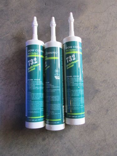 Lot 3x dow corning 732 multi-purpose silicone sealant - clear 10 oz 300ml for sale