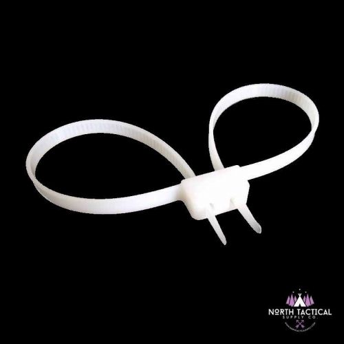 White Plastic Zip Restraint Handcuffs