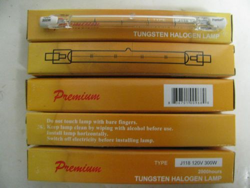 NEW LOT OF 5 PREMIUM TUNGSTEN HALOGEN LAMP TYPE - J118 120V 300W **NIB**