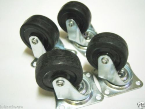 4 pc  2&#034; SWIVEL  SOLID RUBBER CASTOR WHEELS (BRAND NEW)