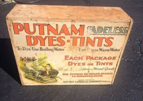 Vintage Putnam Dyes Metal Store Display Bin