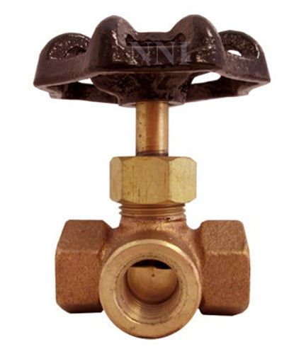 THREE WAY BRONZE GLOBE VALVE  1/4&#034; NPT (GAUGE VALVE for FIRE PROTECTION)