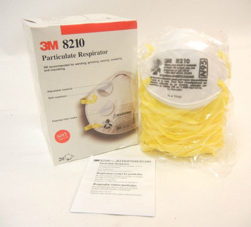 3M 8210 PARTICULATE RESPIRATOR, BOX OF 20, BNIB