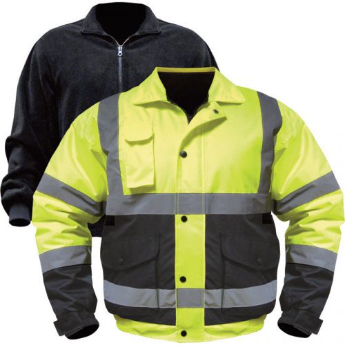 Class 3 Hi-Vis 3-in-1 Bomber -Lime/Black Medium #UHV563