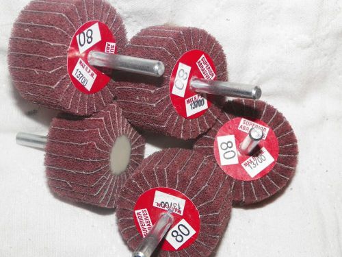 NEW SCOTCH BRITE FLAP WHEEL 2&#034; X 1&#034; - 80 GRIT SUPERIOR ABRASIVE SANDING/BUFFING