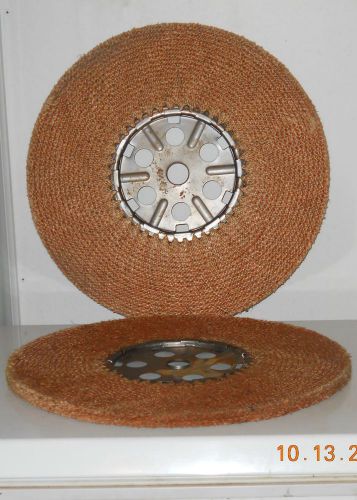 Pair New 18x7 Peach Sisal Straw Polishing Wheels Buffing