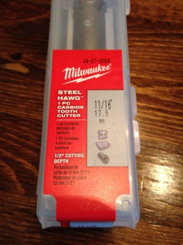 Milwaukee 49-57-8068 11/16&#034; one piece steel hawg cutter brand new 045242204502 for sale