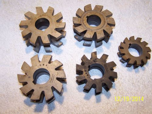 LOT OF 5 H.S.S. HORIZONTAL MILLING MACHINE RADIUS CUTTERS 1&#034;