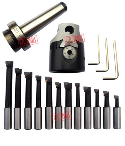 75mm boring head -12 pcs boring bars -mt4 m16 arbor cnc milling lathe tools #l04 for sale