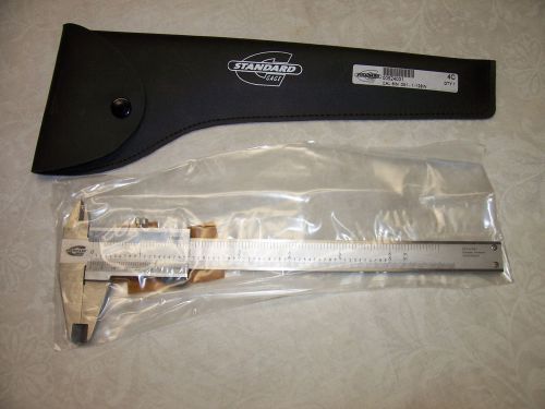 Caliper, Standard Gage Stainless Steel Vernier Caliper, Satin Chome Finish