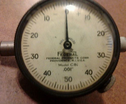 Federal Dial Drop Indicator Full Jeweled Machinest Tool C81 .001