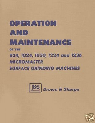 Brown &amp; sharpe micromaster operating maintenance manual for sale