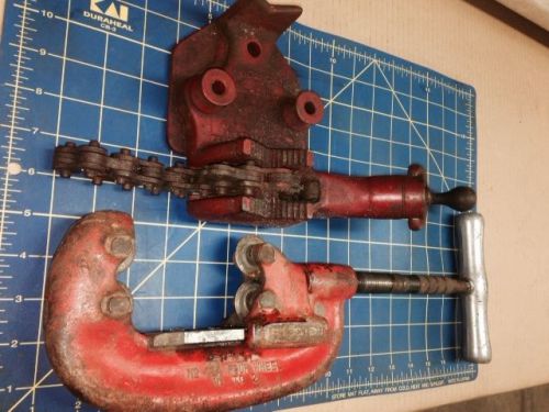 MACHINIST NICE Ridgid Pipe Cutter 1/8&#034; - 2&#034; HEAVY DUTY+ RIDGID CHAIN PIPE VISE