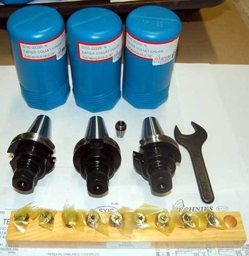 14 pc. techniks cat 40 er16-2.76&#034; cnc collet chucks kit for sale