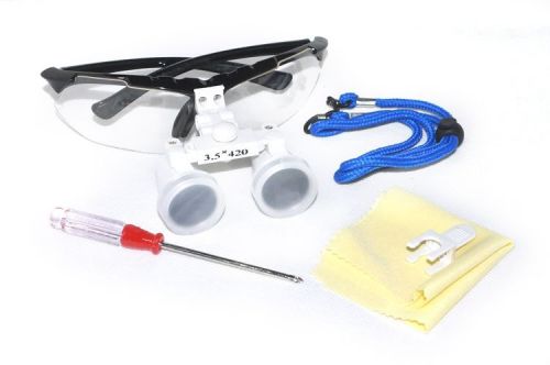 Dentist dental surgical medical binocular loupes 3.5x 420mm optical glass loupe for sale