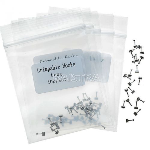 5 bags dental orthodontic crimpable hooks 10pcs/bag long type for sale