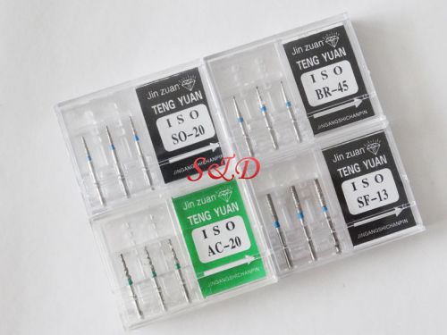 4 Model SO-20-BR+++ Dental Diamond Burs for High Speed Handpiece Medium FG 1.6mm