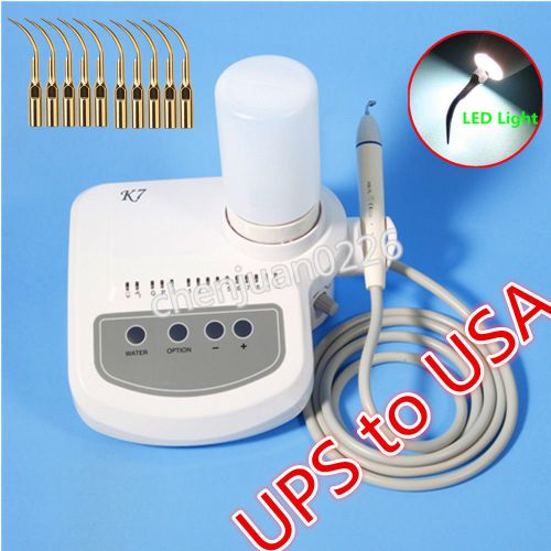 Dental Ultrasonic Piezo Scaler W/ LED Handpiece Bottles fit DTE + 10 Extra Tips