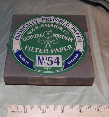 Vintage whatman w&amp;r balston no.54 filter paper 11.0cm 100 circles for sale