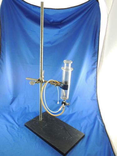 Slate base support lab stand with  fisher clamps arms popper &amp; sons glass set-up for sale