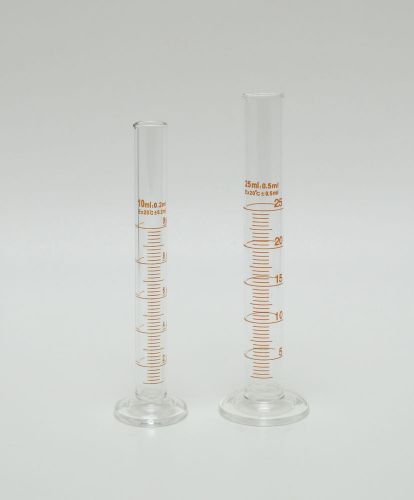 CYLINDERS GRADUATED MEASURING 10mL 25mL LAB BOROSILICATE GLASS 10 25 mL NEW