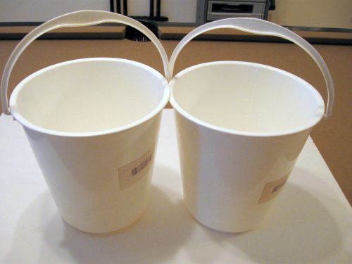 2 capitolbrand laboratory plastic graduated bucket with pouring lip, 5l capacity for sale