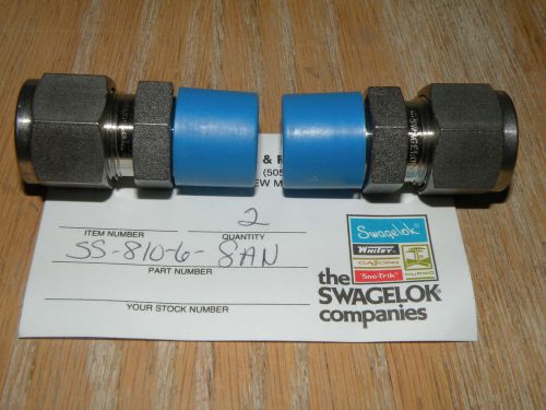 (2) SWAGELOK SS-810-6-8AN 1/2 TUBE X 1/2 AN  NEW