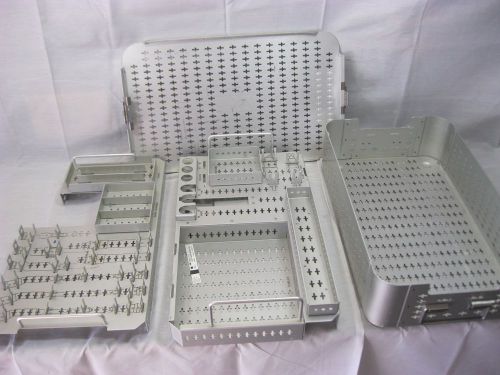 Stryker TPS drill sterilization tray and 2 inserts - aluminum - REF 5100-175