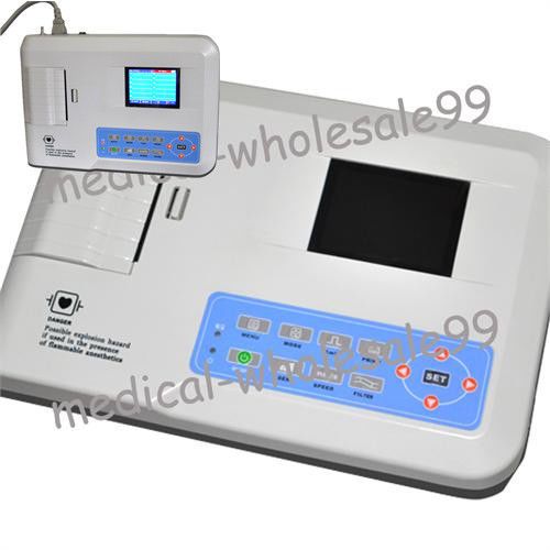 New 3-channel 12-lead color ecg ekg machine electrocardiograph ce fda warranty for sale