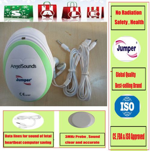 New FDA Jumper Angelsound 3MHz probe Ultrasound Fetal Doppler baby Heart Monitor