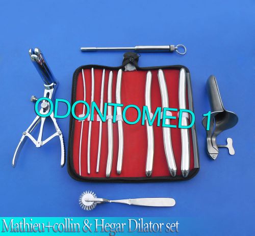 Fetish Kinky Mathieu+Collins Large Speculum, Hegar Dilator,7 Prong Pinwheel