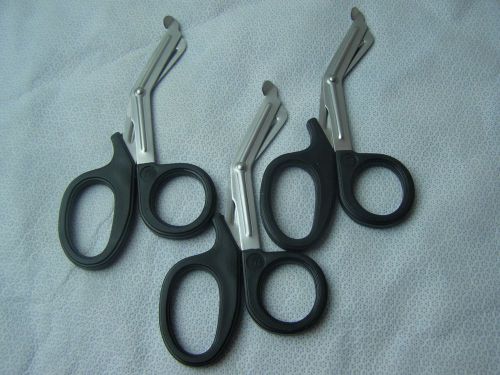 3- utility scissors 7.5&#034; black emt medical paramedic nurse scissors for sale