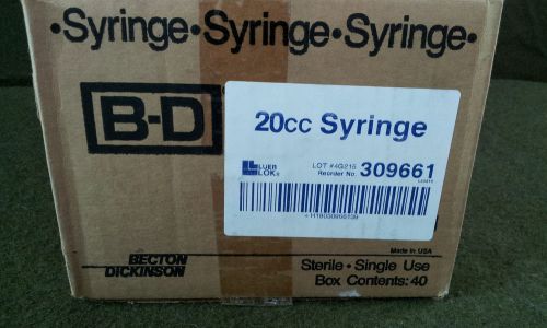 B-D 309661 20ccSyringe With Luer Lok Tip Box of 40