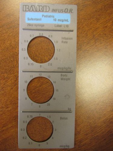 Baxter Bard INFUS O.R. Pediatric Sufentanil Label