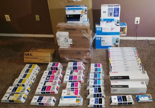 Lot of Toners, Ink/Drum Cartridges, &amp; Print-heads (HP, NEC, XEROX, CANON etc.)