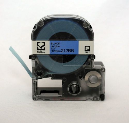 K-Sun 212BB Black on Blue Label Tape 1/2&#034; KSun